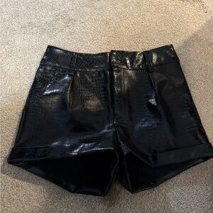 Black faux leather shorts size small, Superdown off of revolve. Never worn!